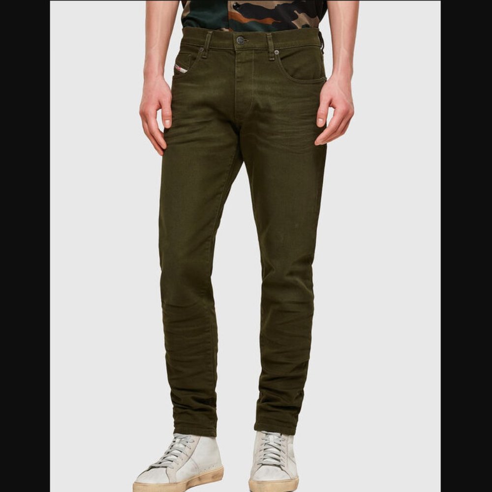 Men's Diesel D-Strukt Slim Jeans in Green 34/30